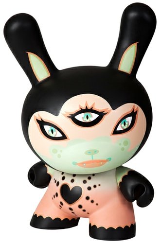 Black Heart Of Gold - Pink Variant figure by Tara Mcpherson, produced by Kidrobot. Front view.
