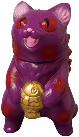 Purple Micro Negora figure by Konatsu X Max Toy Co., produced by Max Toy Co.. Front view.