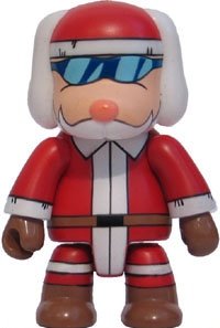 Santa Dog figure, produced by Toy2R. Front view.