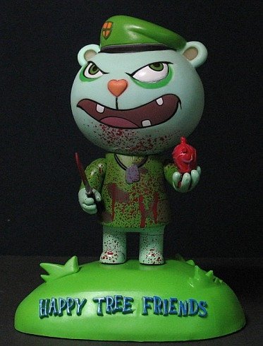 Flippy Carve Your Heart Out  figure by Happy Tree Friends, produced by Seg Toys. Front view.