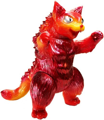 Flaming Red Kaiju King Negora figure by Dead Presidents. Front view.