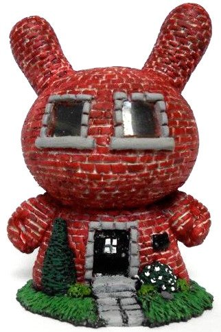 Dunny Town - Red Brick figure by Task One. Front view.
