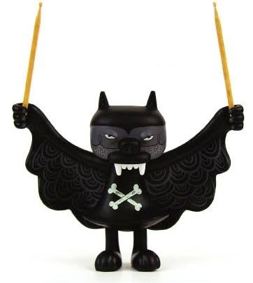 Steven the Bat - Black Metal Is My God  figure by Bwana Spoons, produced by Super7. Front view.