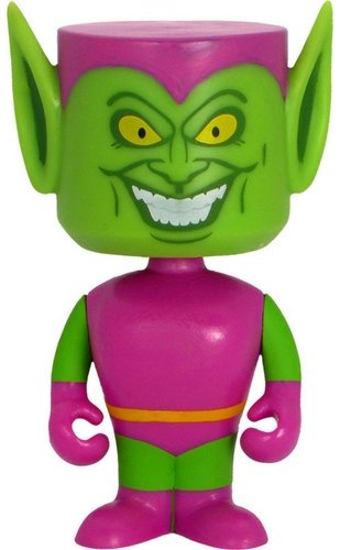 Green Goblin figure by Marvel, produced by Funko. Front view.
