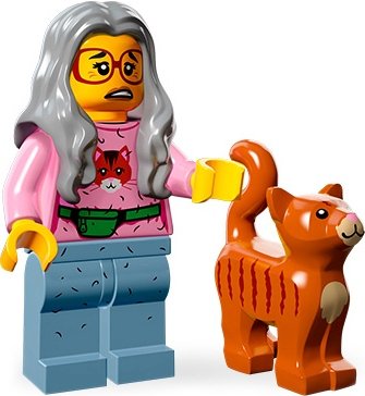 Mrs. Scratchen-Post figure by Lego, produced by Lego. Front view.