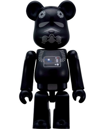 Tie Fighter Pilot 70% Be@rbrick figure by Lucasfilm Ltd., produced by Medicom Toy. Front view.
