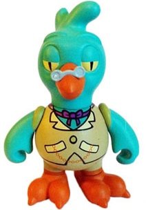 Hyper Chicken (Chase) figure by Matt Groening, produced by Kidrobot. Front view.