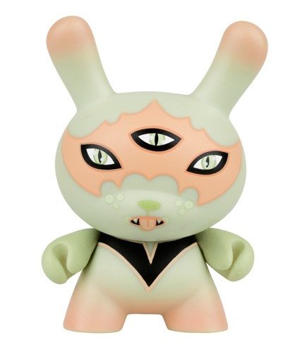 The Eyes Are Watching Dunny figure by Tara Mcpherson, produced by Kidrobot X Swatch. Front view.