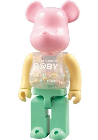 My First Be@rbrick B@by 400%  figure by Chiaki Kuriyama, produced by Medicom Toy. Front view.