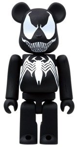 Venom Be@rbrick 100% figure by Marvel, produced by Medicom Toy. Front view.