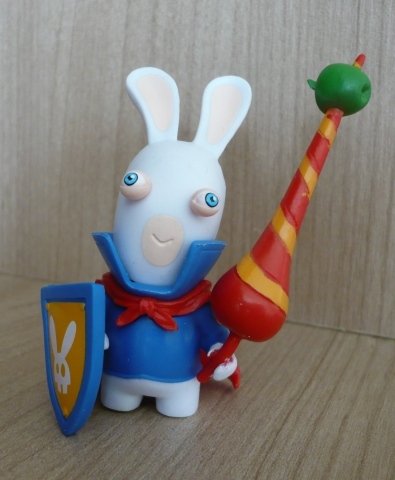 Knight Rabbid figure by Ubiart Toyz, produced by Ubisoft. Front view.