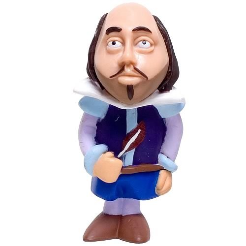 William Shakespeare figure, produced by Jailbreak Toys. Front view.