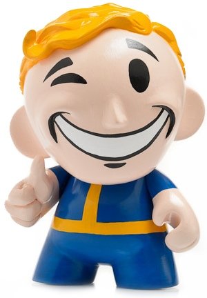 Vault Boy figure by Paul And Katrina Sirmon. Front view.