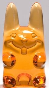 Easter Ungummy Bunny - medium orange figure by Muffinman. Front view.