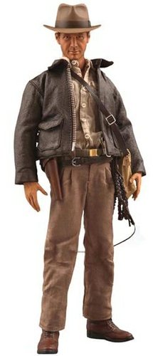 Indiana Jones figure by Lucasfilm Ltd., produced by Medicom Toy. Front view.