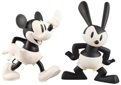 Mickey Mouse & Oswald The Lucky Rabbit 2 Pack - VCD No.97 figure by Disney, produced by Medicom Toy. Front view.