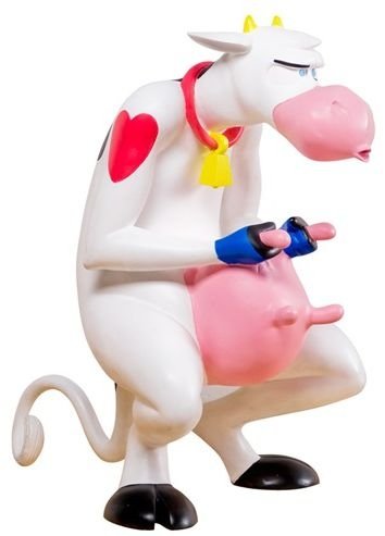 Cow figure by Frank Cho, produced by Mindstyle. Front view.