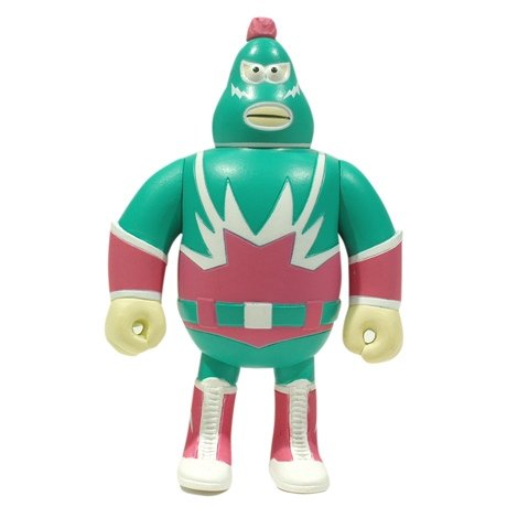 Elvejo figure by James Jarvis, produced by Amos Toys. Front view.