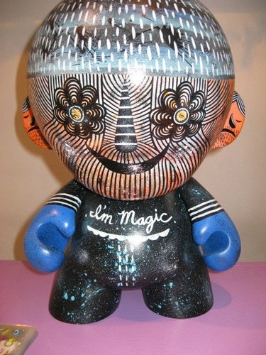 Im Magic  figure by Ryan Bubnis, produced by Kidrobot. Front view.