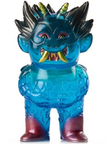Pocket Ojo Rojo - Blue figure by Martin Ontiveros, produced by Gargamel. Front view.
