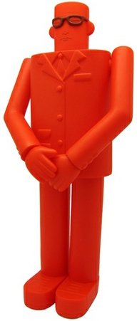 Suitman - Orange figure by Young Kim, produced by Adfunture. Front view.