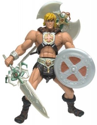 He Man figure, produced by Mattel. Front view.