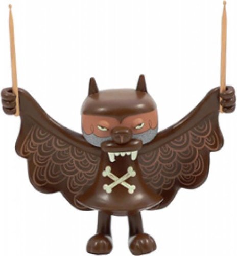 Steven the Bat - Brown Metal Is My God  figure by Bwana Spoons, produced by Super7. Front view.