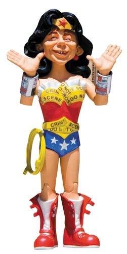 Alfred as Wonder Woman figure, produced by Dc Direct. Front view.