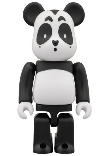 Nicopanda Be@rbrick 100% figure by Nicola Forumiketti, produced by Medicom Toy. Front view.