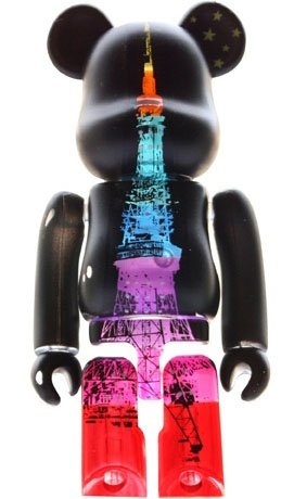 Tokyo Tower Be@rbrick - Diamond Veil ver. figure, produced by Medicom Toy. Front view.