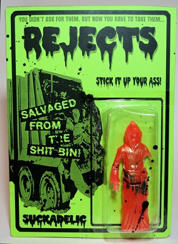 Green Reject figure by Sucklord, produced by Suckadelic. Front view.