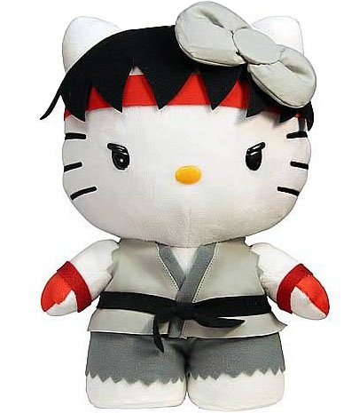 Hello Kitty Street Fighter - Ryu 11 figure by Sanrio, produced by Toynami. Front view.