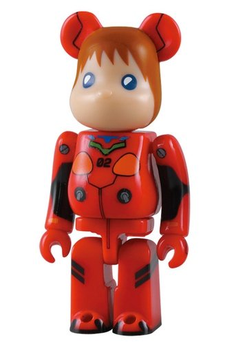 Evangelion: 2.0 Be@rbrick - Asuka Langley Soryu figure, produced by Medicom Toy. Front view.