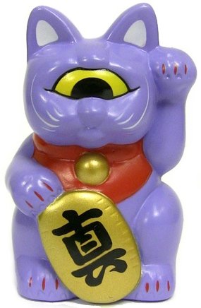 Mini Fortune Cat - Light Purple figure by Mori Katsura, produced by Realxhead. Front view.