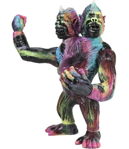 Cyco Ape (Ghost Ape) - Marbled Tie Dye figure by Mishka, produced by Mishka. Front view.