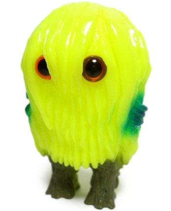 Mini Borugogon - Fluorescent Yellow figure by Isao San, produced by Monstock. Front view.
