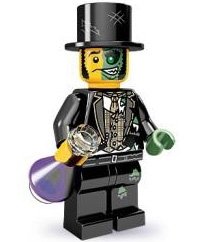 Mr. Good and Evil figure by Lego, produced by Lego. Front view.
