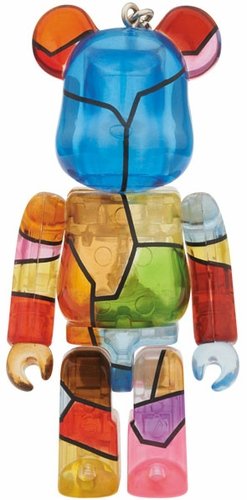 Stained Glass Be@rbrick 100% figure, produced by Medicom Toy. Front view.