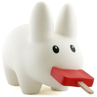 labbit figure by Frank Kozik, produced by Kidrobot. Front view.