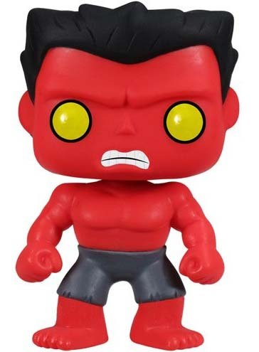 Red Hulk figure by Marvel, produced by Funko. Front view.