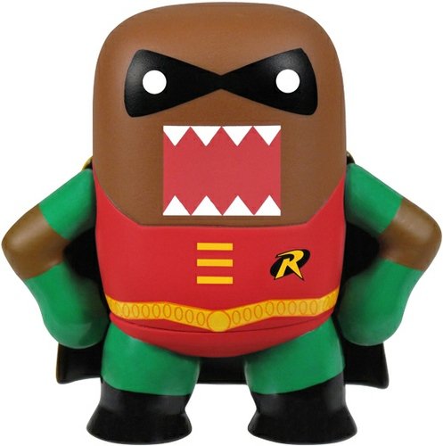 Domo Robin figure by Dc Comics, produced by Funko. Front view.