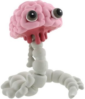 Brain-san figure by Junko Mizuno, produced by Kidrobot. Front view.