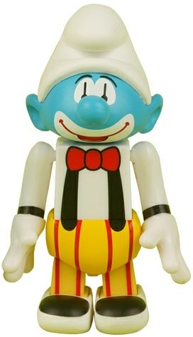 Clown Smurf figure by Peyo, produced by Medicom Toy. Front view.