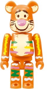 Tigger Ginger Cookies Ver. Be@rbrick 100% figure by Disney, produced by Medicom Toy. Front view.