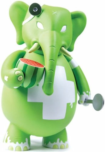 Dr. Bomb - Lime Sherbert, Teeth figure by Frank Kozik, produced by Toy2R. Front view.