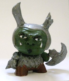 Orc Brawler Dunny figure by Weird Force One. Front view.