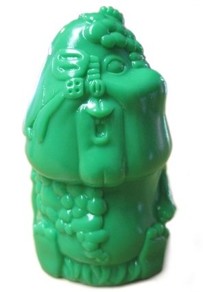 Mini Chaos - Unpainted Green, Lulubell Exclusive figure by Atom A. Amaresura, produced by Realxhead. Front view.