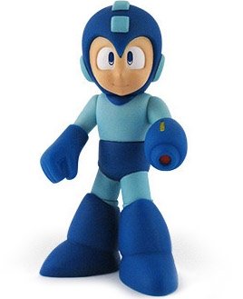 Mega Man (ロックマン Rockman) figure by Capcom, produced by Jazwares. Front view.