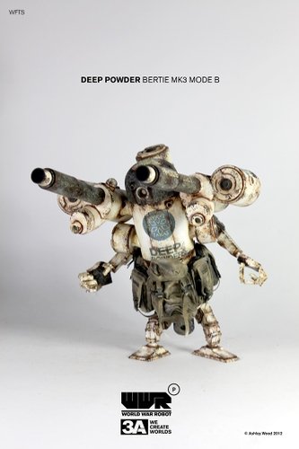 Deep Powder Bertie Mk3 Mode B figure by Ashley Wood, produced by Threea. Front view.