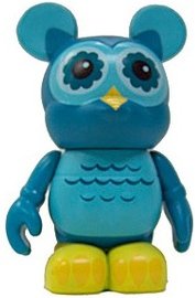 Blue Owl figure by Lisa Badeen, produced by Disney. Front view.